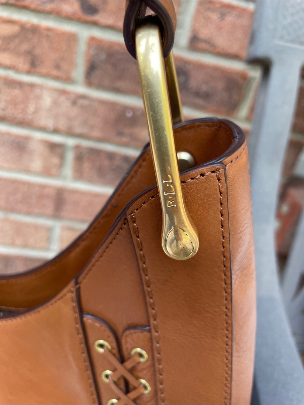 Lauren Ralph Lauren Ashfield Abree Hobo in Field Brown Large - Picture 5 of 10